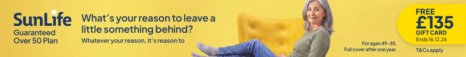 sun life over 50s life cover ad