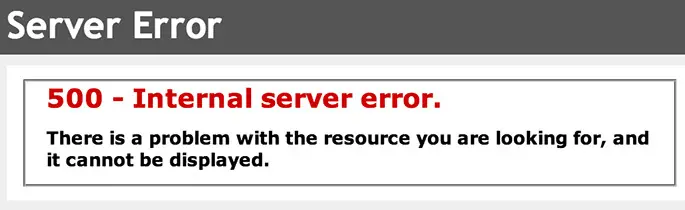 500 - internal server error example